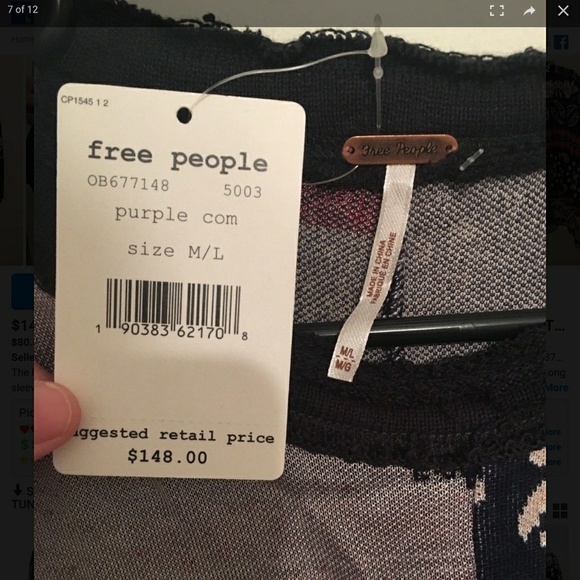 Free People Pieced with Paisley Tunic/Sweater - Picture 5 of 6